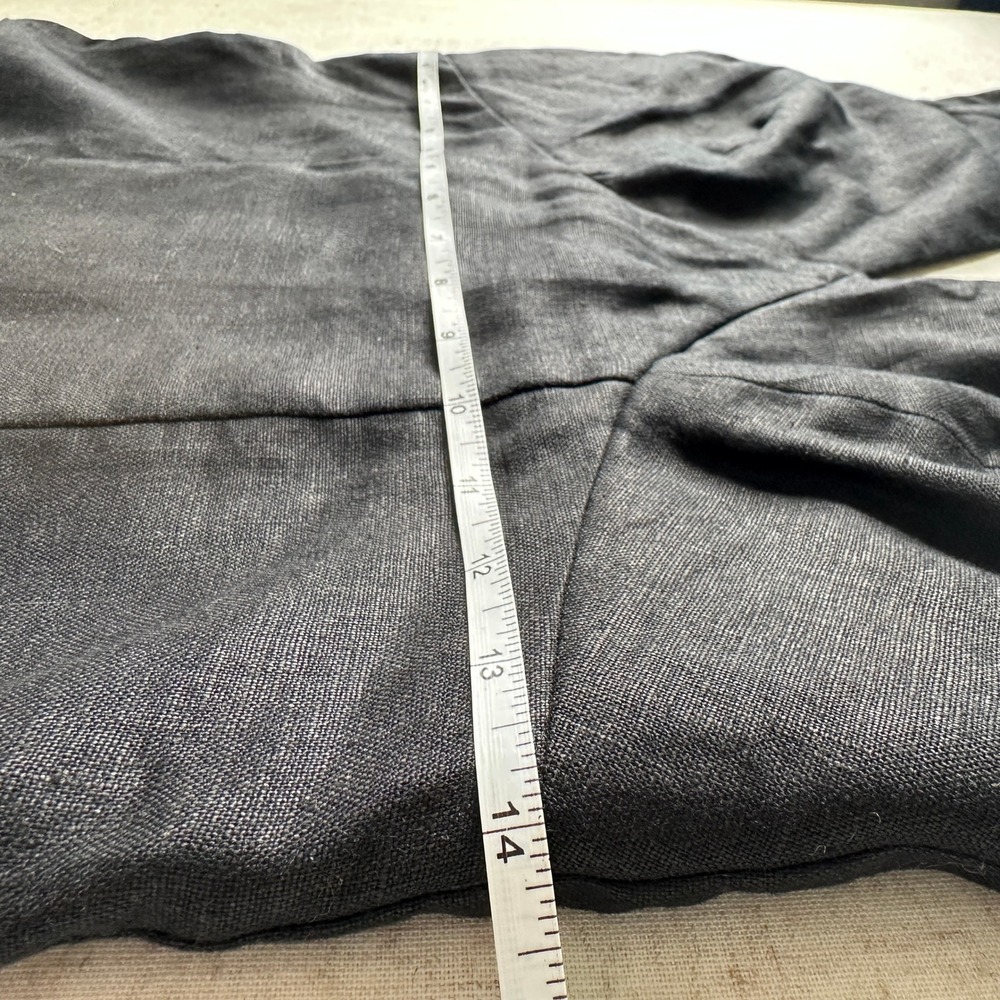 Reformation Evette Linen Top Deep V Black LBT 6 - Picture 9 of 9